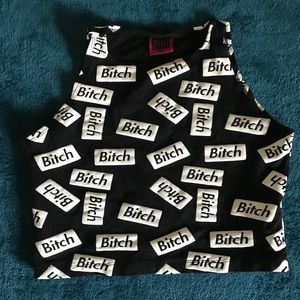 “Bitch” Married To The Mob Crop Top